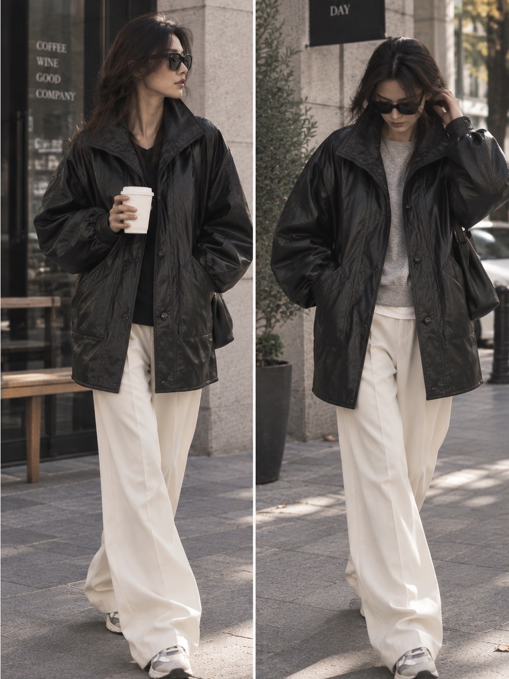 Black Leather Jacket - Unbranded